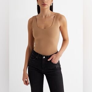 EXPRESS Brown Body Contour Tank Bodysuit